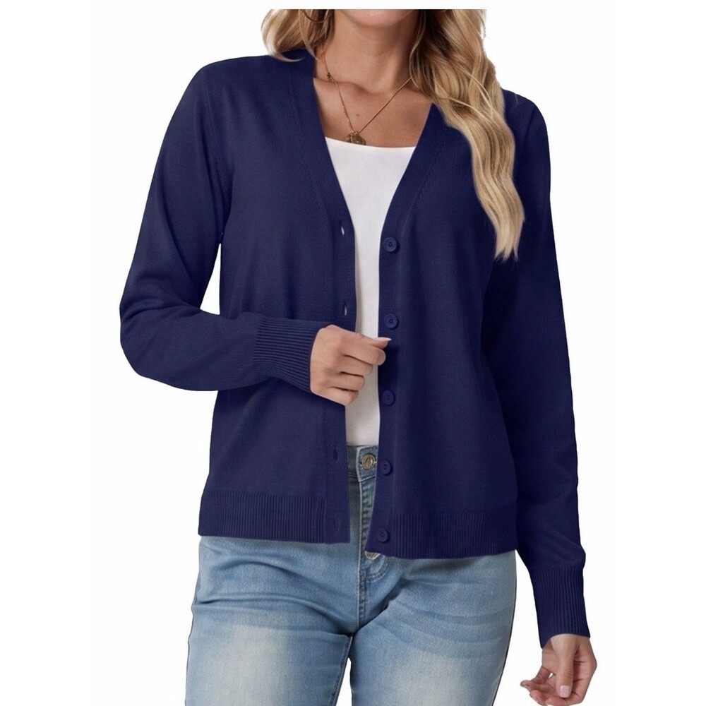 Women's cardigan Lightweight Button Down Cardigan Sweater Business Casual L/XL